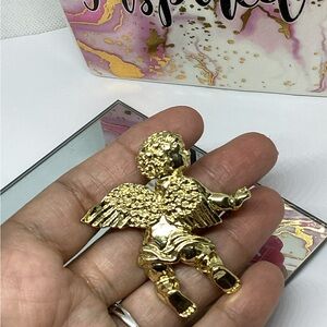Gold Angel Brooch